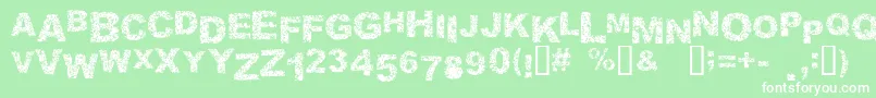 Malaprop Font – White Fonts on Green Background