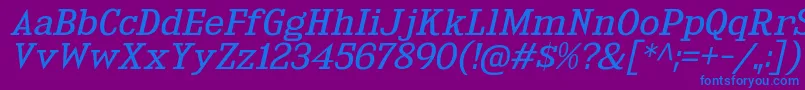 KingsbridgeExBkIt Font – Blue Fonts on Purple Background