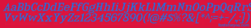 KingsbridgeExBkIt Font – Blue Fonts on Red Background