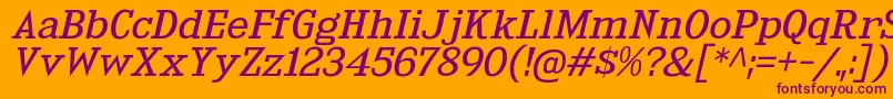 KingsbridgeExBkIt Font – Purple Fonts on Orange Background