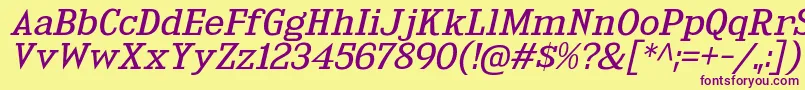 KingsbridgeExBkIt Font – Purple Fonts on Yellow Background