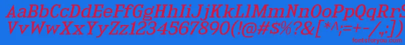 KingsbridgeExBkIt Font – Red Fonts on Blue Background