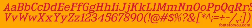 Шрифт KingsbridgeExBkIt – красные шрифты на оранжевом фоне