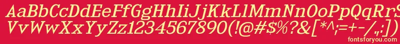 KingsbridgeExBkIt Font – Yellow Fonts on Red Background