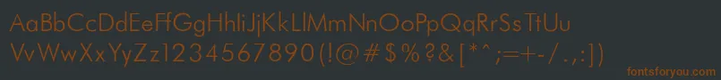 Шрифт FuturaLightNormalRegular – коричневые шрифты на чёрном фоне