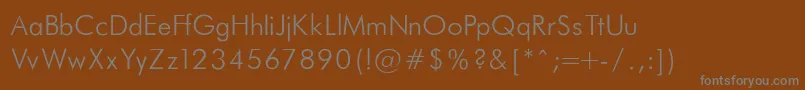 Fonte FuturaLightNormalRegular – fontes cinzas em um fundo marrom