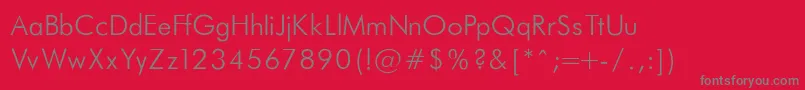 FuturaLightNormalRegular Font – Gray Fonts on Red Background
