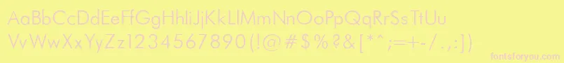 FuturaLightNormalRegular Font – Pink Fonts on Yellow Background