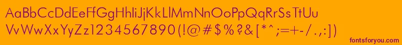 FuturaLightNormalRegular Font – Purple Fonts on Orange Background