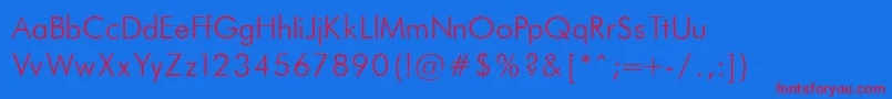 FuturaLightNormalRegular Font – Red Fonts on Blue Background