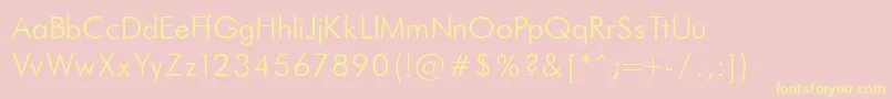 FuturaLightNormalRegular Font – Yellow Fonts on Pink Background