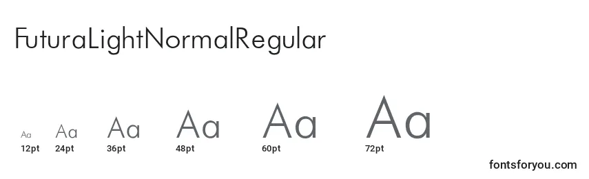Размеры шрифта FuturaLightNormalRegular
