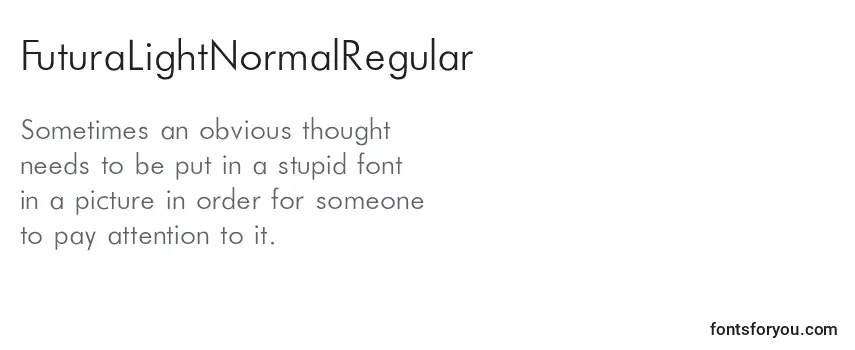 Review of the FuturaLightNormalRegular Font