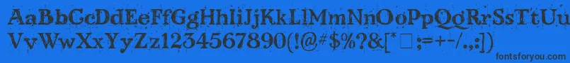 KingthingsScrybbledot Font – Black Fonts on Blue Background