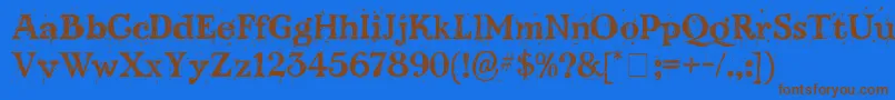 KingthingsScrybbledot Font – Brown Fonts on Blue Background