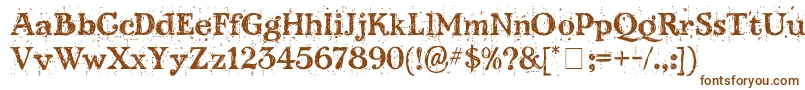 KingthingsScrybbledot Font – Brown Fonts on White Background