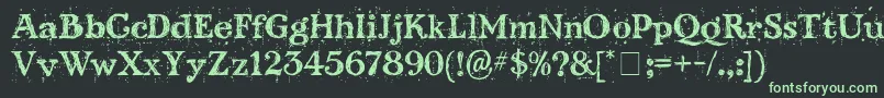 Подробнее о шрифте KingthingsScrybbledot Шрифт KingthingsScrybbledot – зелёные шрифты на чёрном фоне