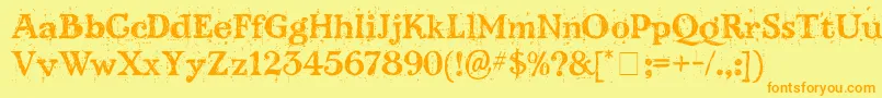 KingthingsScrybbledot Font – Orange Fonts on Yellow Background