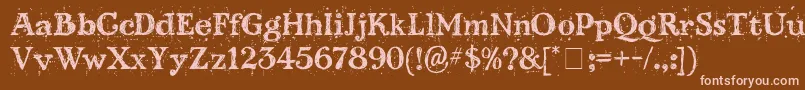 KingthingsScrybbledot Font – Pink Fonts on Brown Background