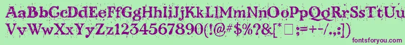 KingthingsScrybbledot Font – Purple Fonts on Green Background