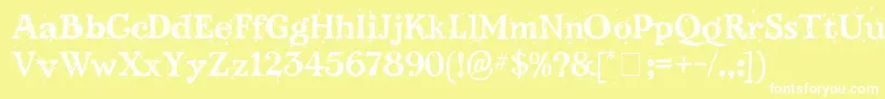 KingthingsScrybbledot Font – White Fonts on Yellow Background