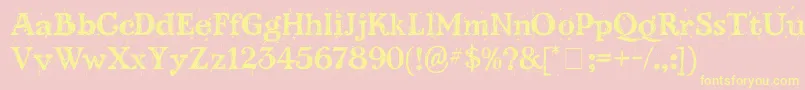 KingthingsScrybbledot Font – Yellow Fonts on Pink Background