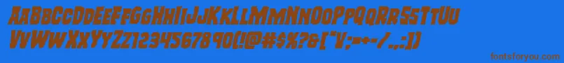 Freakfinderexpandital Font – Brown Fonts on Blue Background