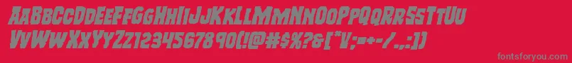 Freakfinderexpandital Font – Gray Fonts on Red Background