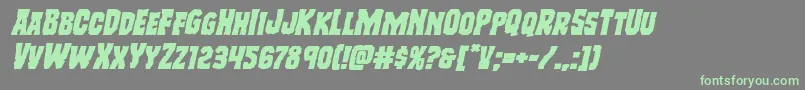 Freakfinderexpandital Font – Green Fonts on Gray Background