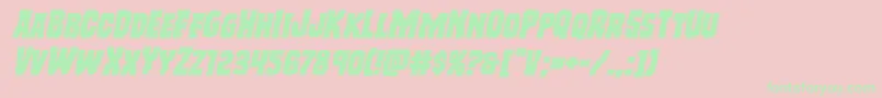Freakfinderexpandital Font – Green Fonts on Pink Background