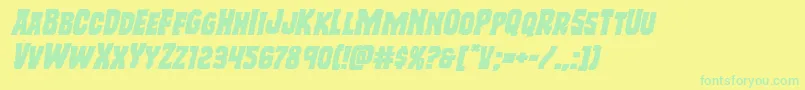 Czcionka Freakfinderexpandital – zielone czcionki na żółtym tle