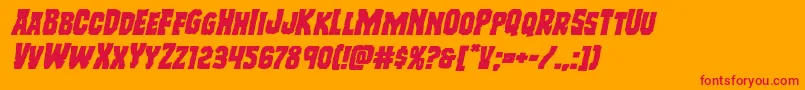 Freakfinderexpandital Font – Red Fonts on Orange Background
