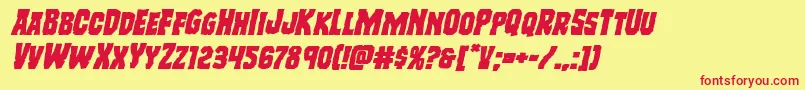 Freakfinderexpandital Font – Red Fonts on Yellow Background