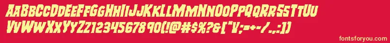 Freakfinderexpandital Font – Yellow Fonts on Red Background