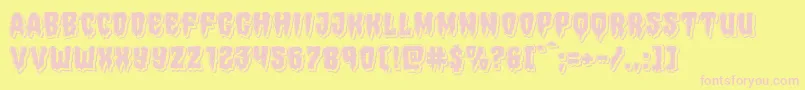 Hemogoblinpunch-Schriftart – Rosa Schriften auf gelbem Hintergrund