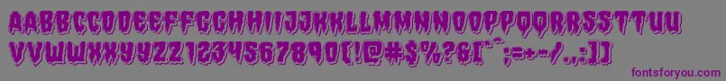 Hemogoblinpunch-Schriftart – Violette Schriften auf grauem Hintergrund