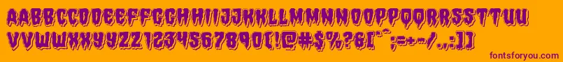 Hemogoblinpunch-Schriftart – Violette Schriften auf orangefarbenem Hintergrund