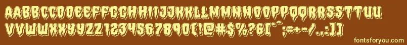 Hemogoblinpunch Font – Yellow Fonts on Brown Background