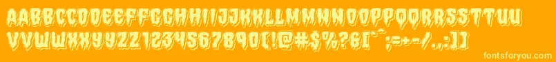 Hemogoblinpunch Font – Yellow Fonts on Orange Background