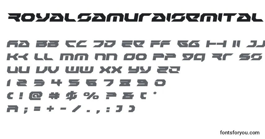 Шрифт Royalsamuraisemital – алфавит, цифры, специальные символы