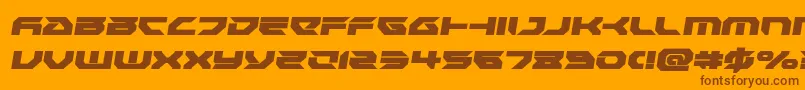 Royalsamuraisemital-Schriftart – Braune Schriften auf orangefarbenem Hintergrund