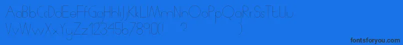 Humanp.JSkinny Font – Black Fonts on Blue Background