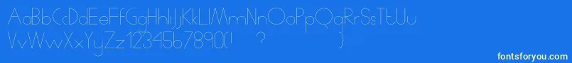 Humanp.JSkinny Font – Yellow Fonts on Blue Background