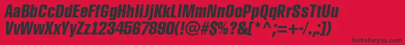Rubric2 Font – Black Fonts on Red Background