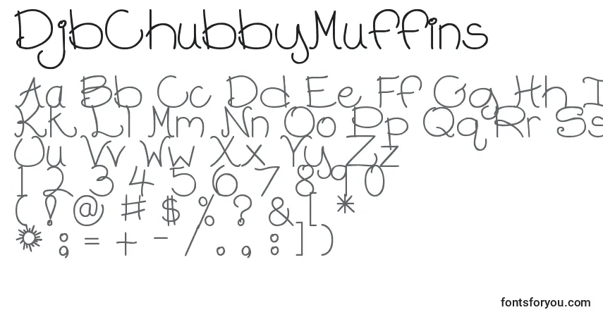 Schriftart DjbChubbyMuffins – Alphabet, Zahlen, spezielle Symbole