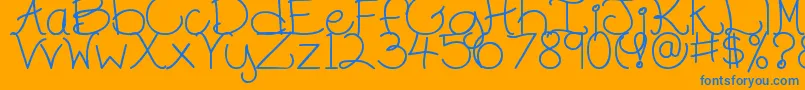DjbChubbyMuffins Font – Blue Fonts on Orange Background