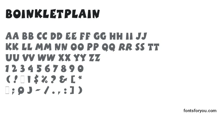 Schriftart BoinkLetPlain – Alphabet, Zahlen, spezielle Symbole