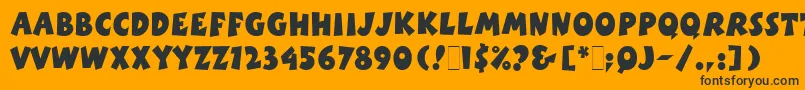 Fonte BoinkLetPlain – fontes pretas em um fundo laranja