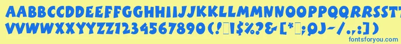 Шрифт BoinkLetPlain – синие шрифты на жёлтом фоне