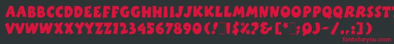BoinkLetPlain Font – Red Fonts on Black Background
